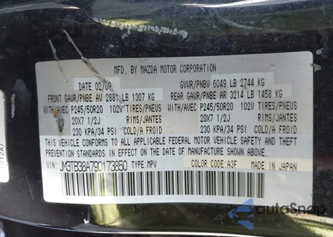 2009 Mazda Cx-9 Grand Touring из США, поврежденный, VIN JM3TB38A790173850